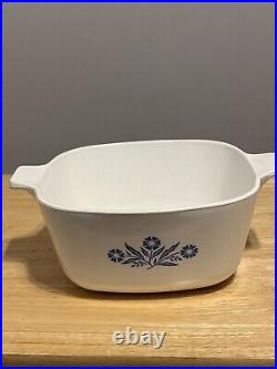 Vintage 1958 -1959 Corning Ware Pyroceram Blue Cornflower Dish Casserole 1st Gen