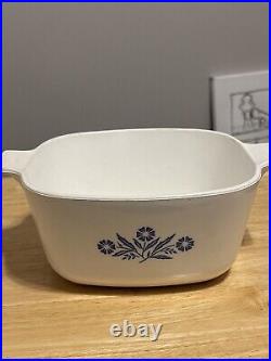 Vintage 1958 -1959 Corning Ware Pyroceram Blue Cornflower Dish Casserole 1st Gen