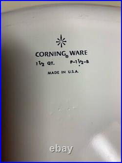 Vintage 1960's Corning Ware Blue Cornflower 3 Piece Set withoriginal Pyrex Lids