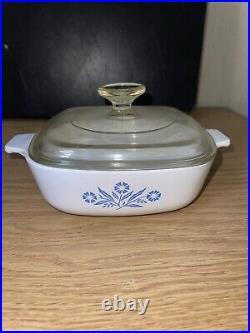 Vintage 1960's Corning Ware P-1-B Blue Cornflower 1Qt. Casserole with Lid