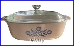 Vintage 1969-1972 Corning Ware Blue Cornflower Casserole Dish withlid 1 QT P-1-B