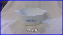 Vintage 1969-72 Corning Ware P-1 3/4-B, 1 3/4qt Blue Cornflower Dish, No Lid