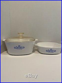 Vintage 1970s Corning Ware Blue Cornflower and Spice of Life