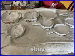 Vintage 1970s Spice of Life Pyrex Corning Ware Casserole Dish 3 pc Set with Lids