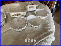Vintage 1970s Spice of Life Pyrex Corning Ware Casserole Dish 3 pc Set with Lids