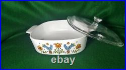 Vintage 1975 Corning Ware- 2 Quart Baking Dish With Clear Pyrex Top 8 X 8