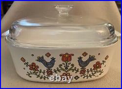 Vintage 1975 Corning Ware A-84-9 Country Festival NEVER USED! Orig Box Included