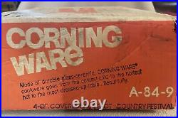 Vintage 1975 Corning Ware A-84-9 Country Festival NEVER USED! Orig Box Included