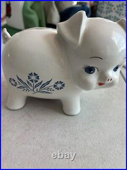 Vintage 1980's Corning Ware Cornflower Blue Ceramic Piggy Bank-Hard to Find Read Vintage 1980's Corning Ware Cornflower Blue Ceramic Piggy Bank-Hard to Find Read