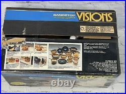 Vintage 1986 Corning Visions Range Top Cookware Amber 11 Piece Set V-500 NOS NOB