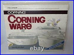Vintage 1986 Corning Ware 6 Piece Set Shadow Iris A-300-333 NEW IN OPEN BOX