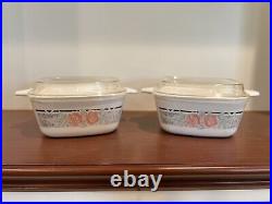Vintage 1992 Corning Ware Silk & Roses 16 pc Set including original glass lids