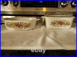 Vintage 2 Piece Corning Ware, Spice of Life P-4-B WithLid & A-2-B, 1.5 & 2 Quart