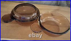 Vintage 22 Piece Lot of Corning Visions Corning Ware Pyrex Amber Glass Cookware