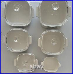 Vintage 6 Piece Cornflower Corning Ware WithLids