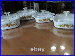 Vintage 8 Pc CORNING WARE/PYREX Spice Of Life Casserole Set EUC