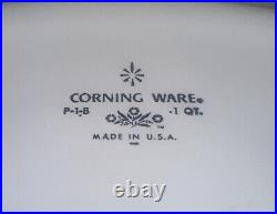 Vintage AUTHENTIC Blue Cornflower Corning Ware p-1-b 1 qt. Casserole 1961 Stock