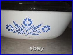 Vintage Blue Cornflower Corning Ware P-1-B Covered Casserole