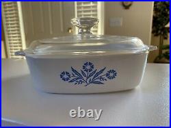 Vintage Blue Cornflower Corning Ware USA A-1-B 1 Quart Baking Dish Circa 1982
