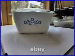 Vintage CORNING WARE Blue Cornflower P-1 3/4-B Casserole Dish 1.75 qt with Lid