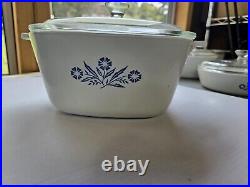 Vintage CORNING WARE Blue Cornflower P-1 3/4-B Casserole Dish 1.75 qt with Lid