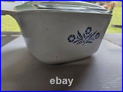 Vintage CORNING WARE Blue Cornflower P-1 3/4-B Casserole Dish 1.75 qt with Lid