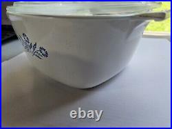 Vintage CORNING WARE Blue Cornflower P-1 3/4-B Casserole Dish 1.75 qt with Lid