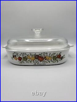 Vintage CORNING WARE Le Romarin Covered Casserole Dish SPICE OF LIFE 9 3/4