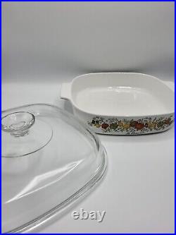 Vintage CORNING WARE Le Romarin Covered Casserole Dish SPICE OF LIFE 9 3/4