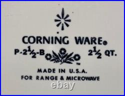 Vintage CORNING WARE P-2 1/2-B 2 1/2 QT. Blue Cornflower Pattern 1966-69