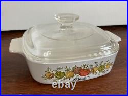 Vintage CORNING WARE SPICE OF LIFE L'ECHALOTE BAKE CASSEROLE A-1-B 1 milk glass