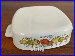 Vintage CORNING WARE SPICE OF LIFE L'ECHALOTE BAKE CASSEROLE A-1-B 1 milk glass