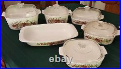 Vintage CORNING WARE Spice of Life Collection Pristine Condition with lids RARE