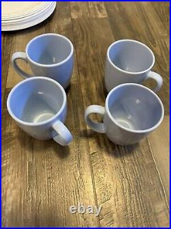 Vintage Corelle Country cottage dinner set -hearts Blue Plates, bowls, Coffee Cup