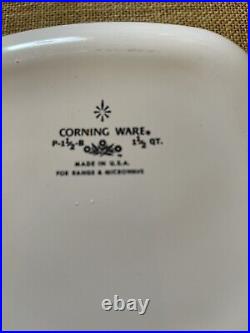 Vintage Cornflower Corning Ware P-1 1/2-b (set Of 2) No Lids