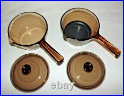 Vintage Corning Pyrex Amber Vision Ware Glass Cookware 11 Piece Set Pots & Pans
