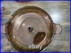 Vintage Corning Pyrex Amber Vision Ware Glass Cookware 11 pc Set Pots & Pans