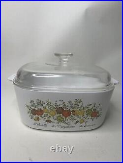 Vintage Corning Pyrex Spice of Life 5 QT A5B Casserole With Lid L Echalote