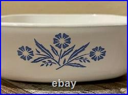 Vintage Corning Ware 1 Qt Blue Cornflower Baking Dish withLid P-1-B 66-69