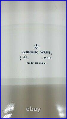 Vintage Corning Ware 1 Qu Blue Cornflower Baking Dish withLid P-1-B'66-'69
