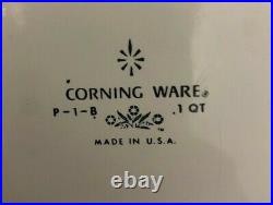 Vintage Corning Ware 1 Quart Blue Cornflower (P-1-B) P Logo 1961-66 (No Lid)