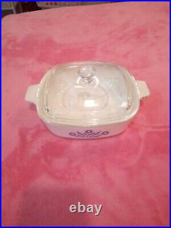 Vintage Corning Ware 1 Quart Casserole Dish 1960 With LID Blue Cornflower