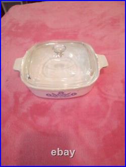 Vintage Corning Ware 1 Quart Casserole Dish 1960 With LID Blue Cornflower