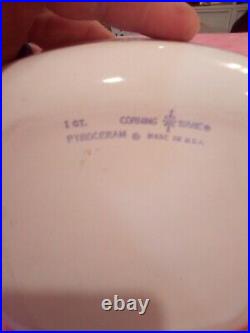 Vintage Corning Ware 1 Quart Casserole Dish 1960 With LID Blue Cornflower