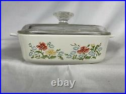 Vintage Corning Ware 1 liter Square Casserole Baking Dish A-2-B With Lid