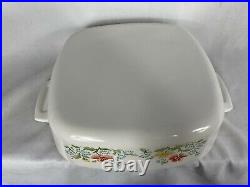 Vintage Corning Ware 1 liter Square Casserole Baking Dish A-2-B With Lid