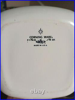 Vintage Corning Ware 1960's Blue Corn Flower P-1 3/4- B With Lid