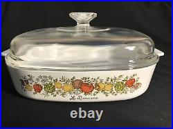 Vintage Corning Ware 1960's Spice of Life Pyrex La Romarin Casserole Dish WithLid