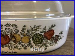 Vintage Corning Ware 1960s Spice of Life Pyrex La Romarin Casserole Dish WithLid