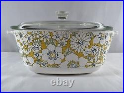 Vintage Corning Ware 1969 Floral Bouquet 1st Edition P1 1/2 B Casserole with Lid